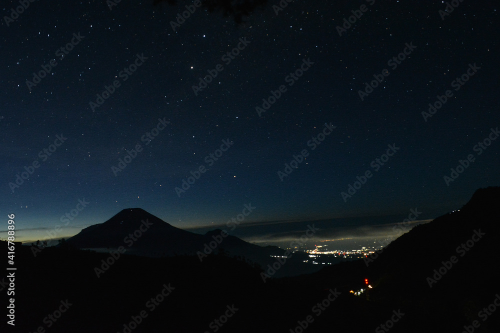 Night view of Mount Prau