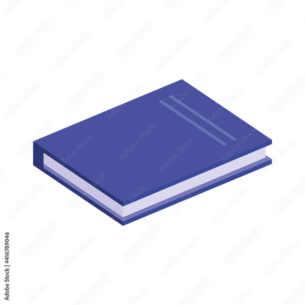 text book blue isometric icon vector illustration design text book blue isometric icon vector illustration design