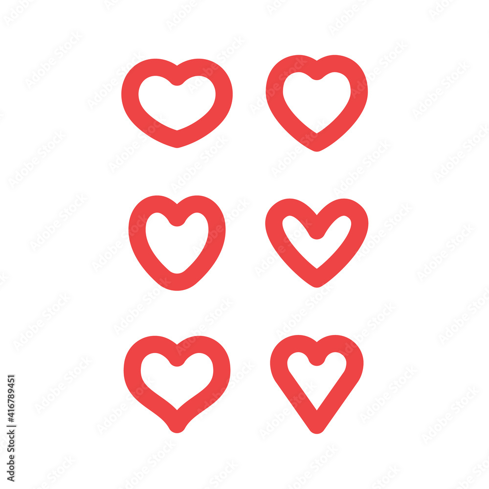 Hearts vector icon collection. Valentine's day romance symbols. Hearts vector icon collection. Valentine's day romance symbols.