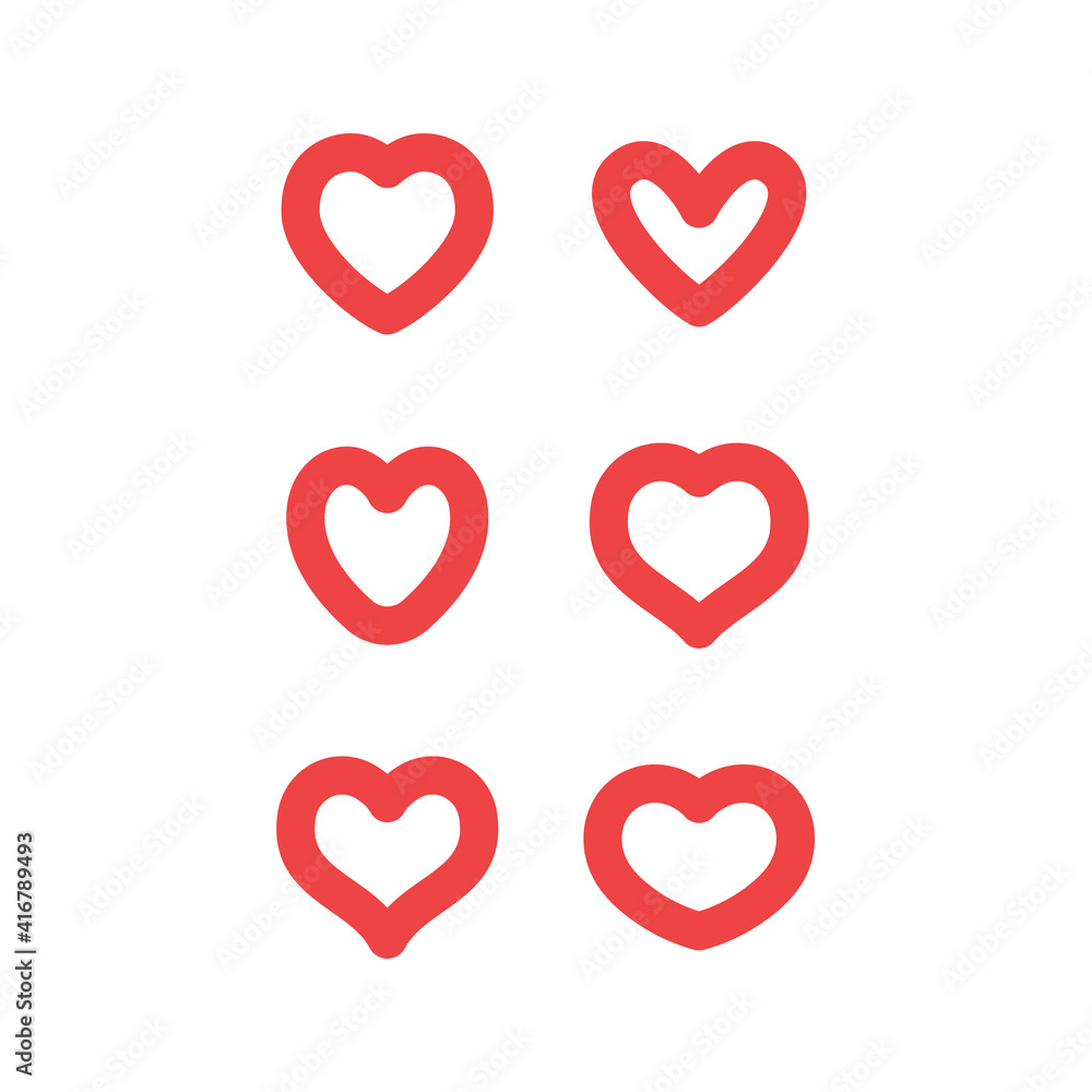 Hearts vector icon collection. Valentine's day romance symbols. Hearts vector icon collection. Valentine's day romance symbols.