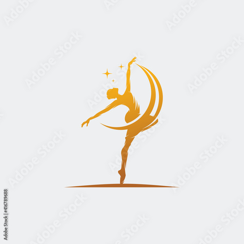Rhythmic gymnast in professional arena logo