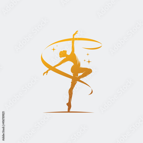 Rhythmic gymnast in professional arena logo