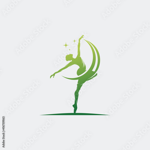 Rhythmic gymnast in professional arena logo