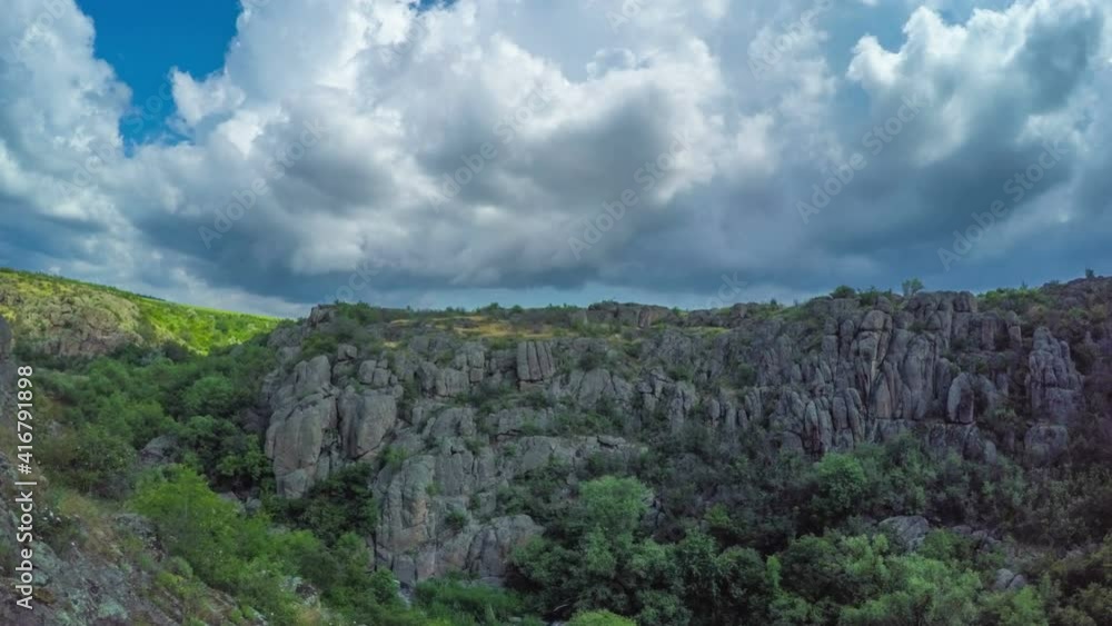 Storm Fluffy Clouds over the Canyon. Timelapse. 4K. Storm Fluffy Clouds over the Canyon. Timelapse. 4K.
