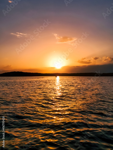 sunset over the lake in Georgia