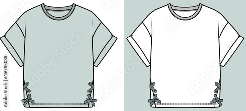T shirt Fashion Flat Sketch Template