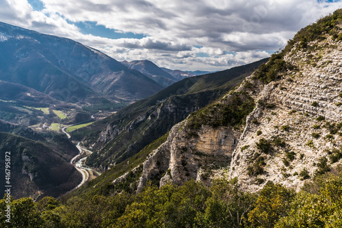 Southern flank of mount Montiego with river Candigliano in the background (Marche, Italy) © Roberto Lo Savio