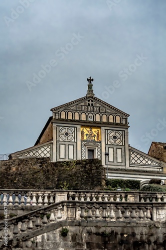 View of the basilica of San Miniato al Monte in Florence © giadophoto