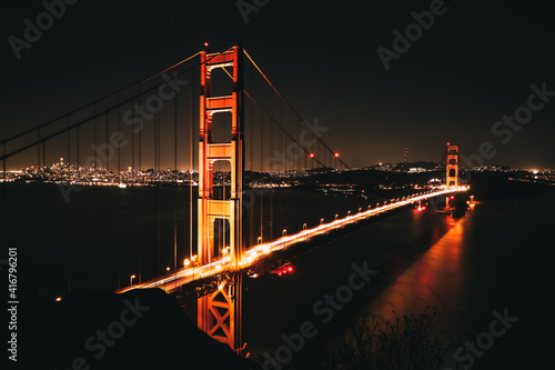 golden gate bridge at night