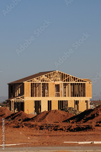 New wooden home under construction