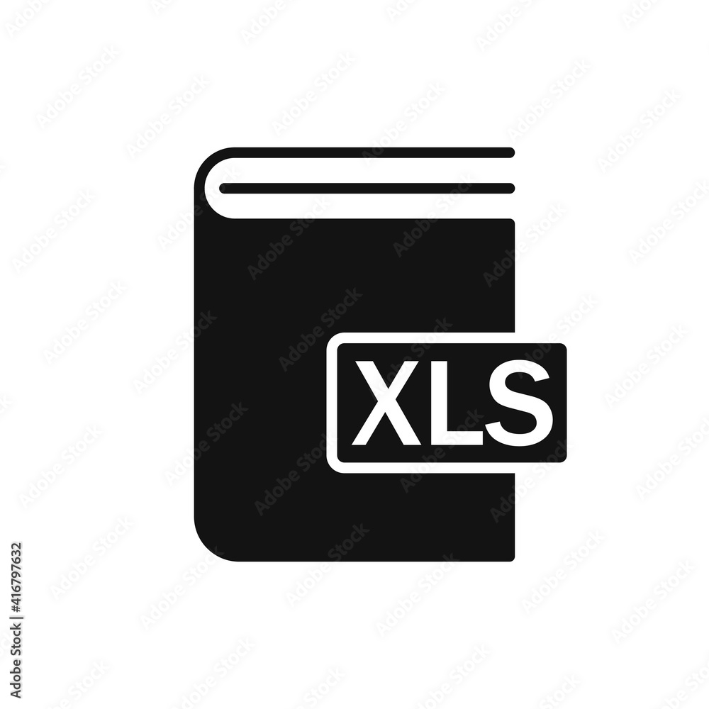 Black Book XLS format icon. Vector illustration Black Book XLS format icon. Vector illustration