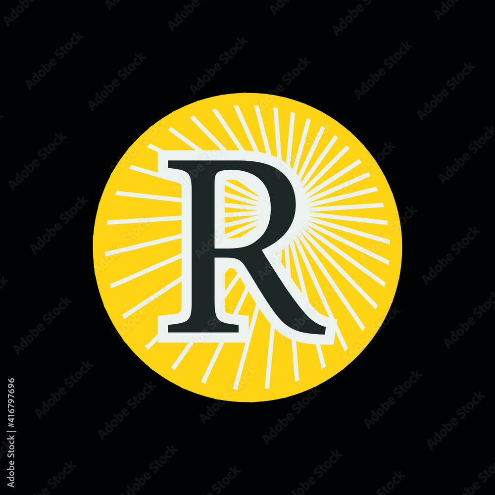 Letter R in a circle with sunlight Design Stock Vector Adobe Stock