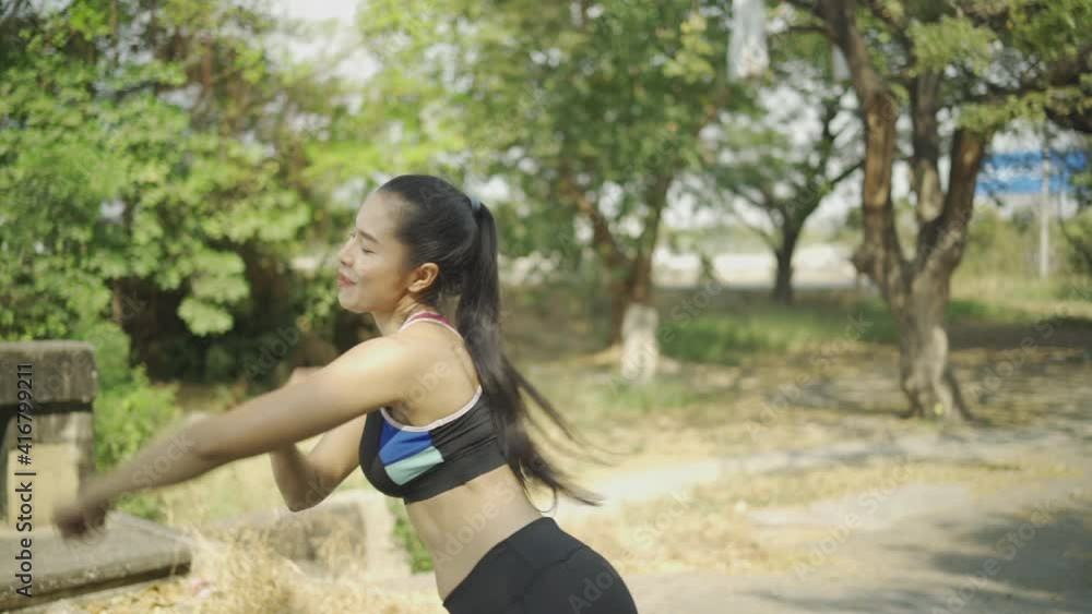 Lifestyle young girl asian excercise at the park, sport beautiful women outdoor. Lifestyle young girl asian excercise at the park, sport beautiful women outdoor.