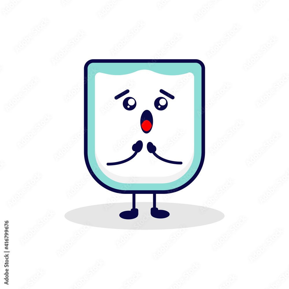 Milk surprised cute character illustration Milk surprised cute character illustration