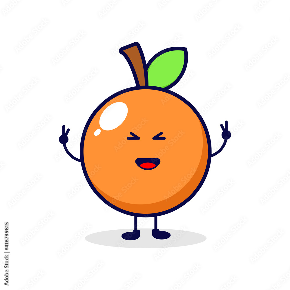 Orange smile cute character illustration Orange smile cute character illustration