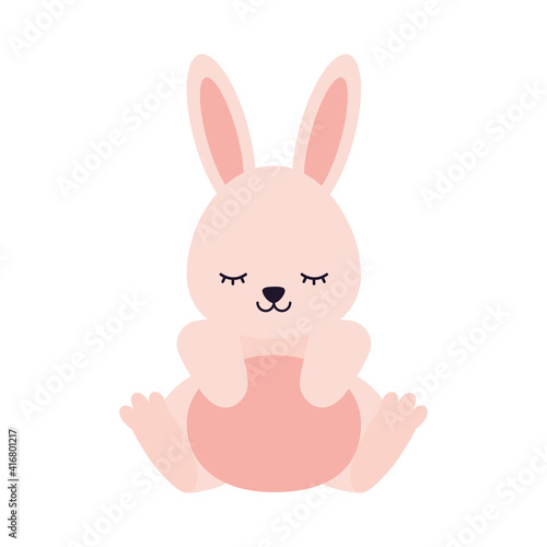 cute rabbit on a white background