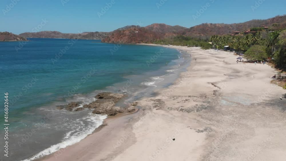 Aerial views of waves crashing at Penca beach in Guanacaste, Costa Rica Aerial views of waves crashing at Penca beach in Guanacaste, Costa Rica