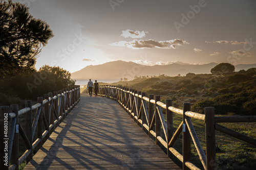 Sunsets over Cabopino beaches in Marbella photo