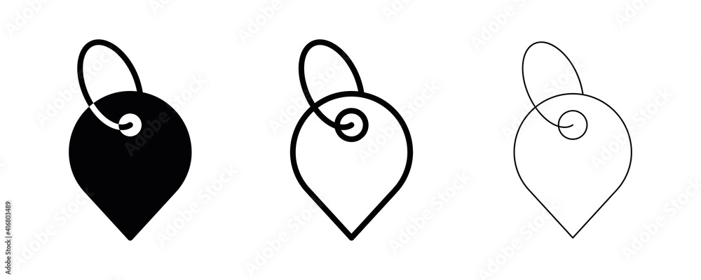 Label vector icon. This icon is a round label icon for location ...