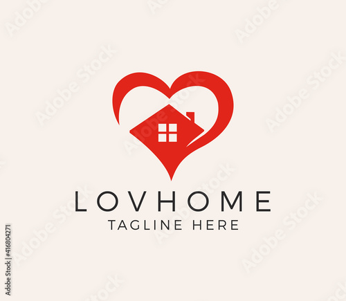love home logo design, home care logo, icon , symbol, vector, template