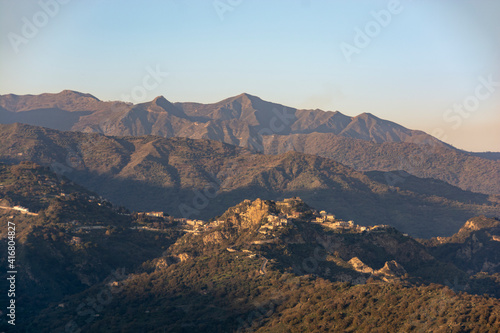 ancient village view on the Peloritani mountains in Sicily Italy photo