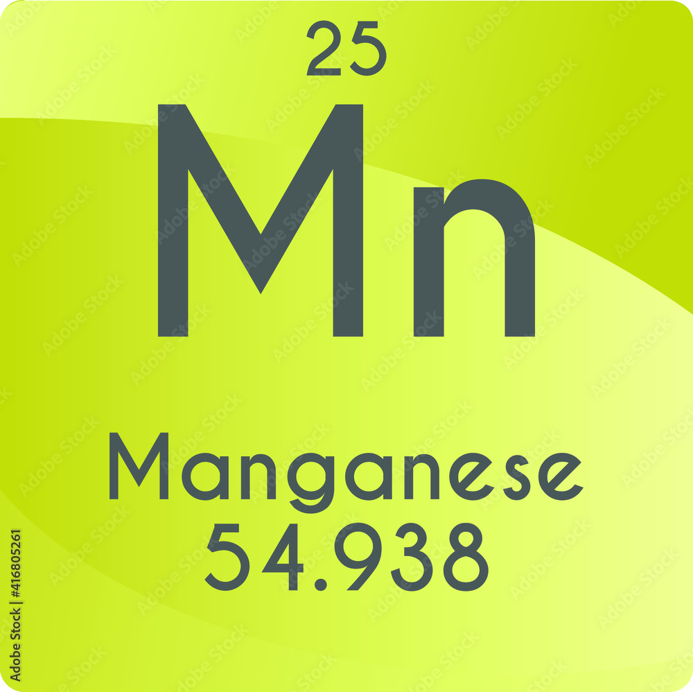Mn Manganese Transition metal Chemical Element vector illustration