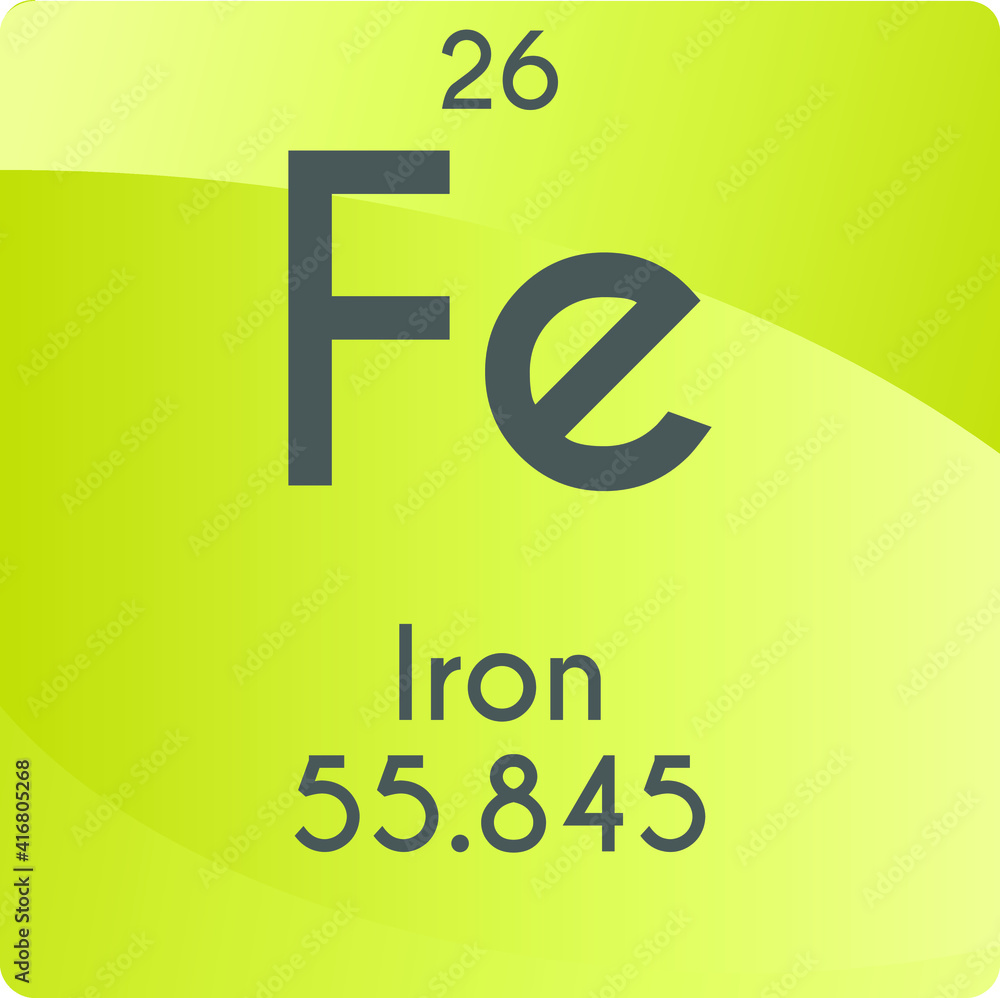 Fe Iron Transition metal Chemical Element vector illustration diagram