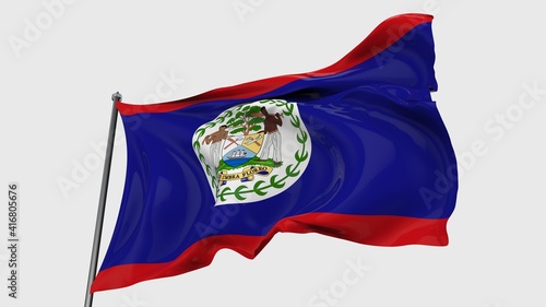 Belize FLAG ISOLATED IN GREAY BACKGROUND