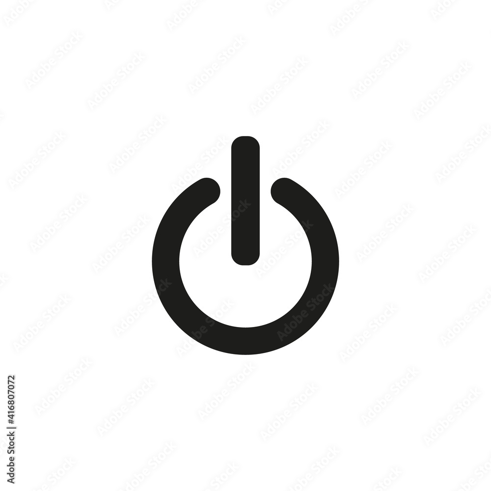 Power icon Vector Illustration on the white background. Power icon Vector Illustration on the white background.