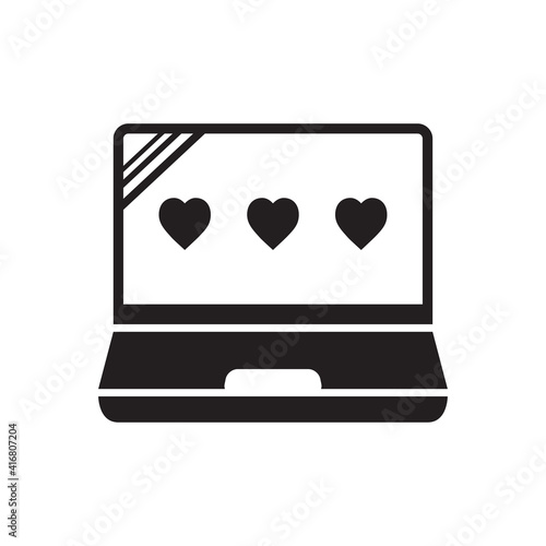 love rating icon in trendy flat style, device icon, monitor icon 