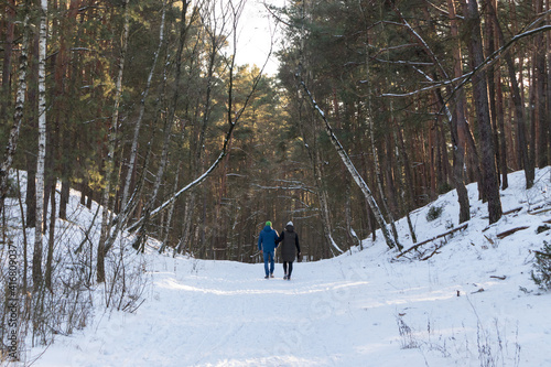 Lovely couple in the woods, Kampinos National Park (Kampinoski Park Narodowy), Mazovia, Poland