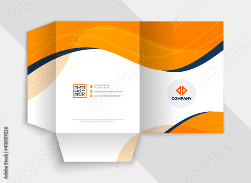 Business Folder Template  For Files. The Layout is For Posting Information About The Company. Modern Abstract style.