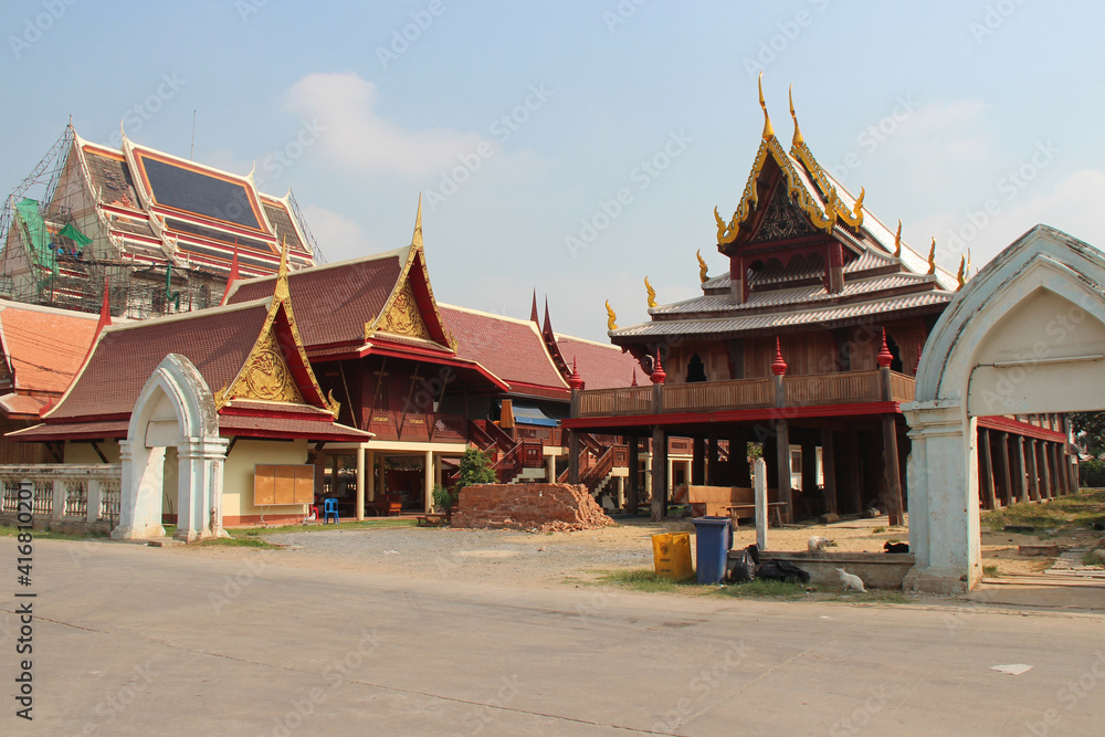 buddhist temple (wat chaiyo wora wihan) in ang thong in thailand buddhist temple (wat chaiyo wora wihan) in ang thong in thailand