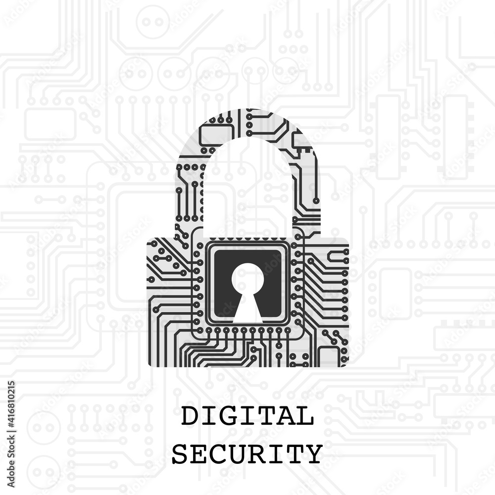 Digital padlock security wallpaper