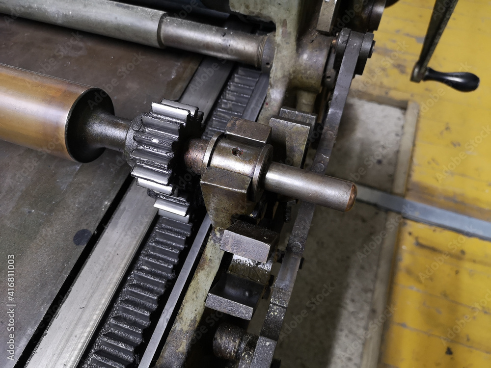 Offset printing machine for the production of high-quality illustrations for printing. for printing of the 20th century Offset printing machine for the production of high-quality illustrations for printing. for printing of the 20th century