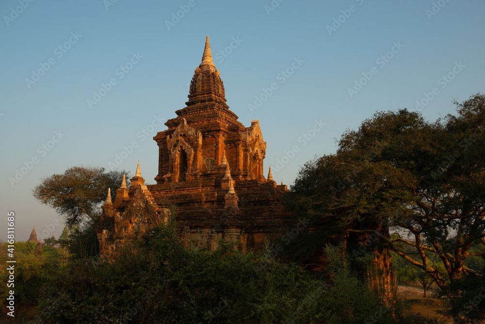 brick pagoda in Bagan Myanmar, ancient architecture