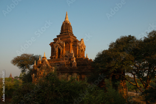 brick pagoda in Bagan Myanmar  ancient architecture
