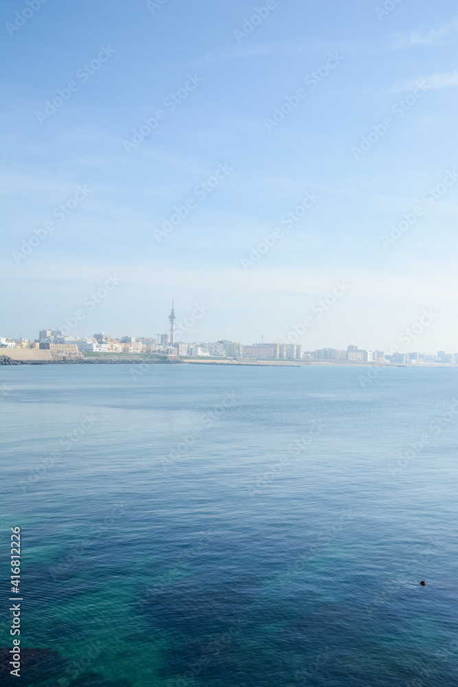 view of the city and sea