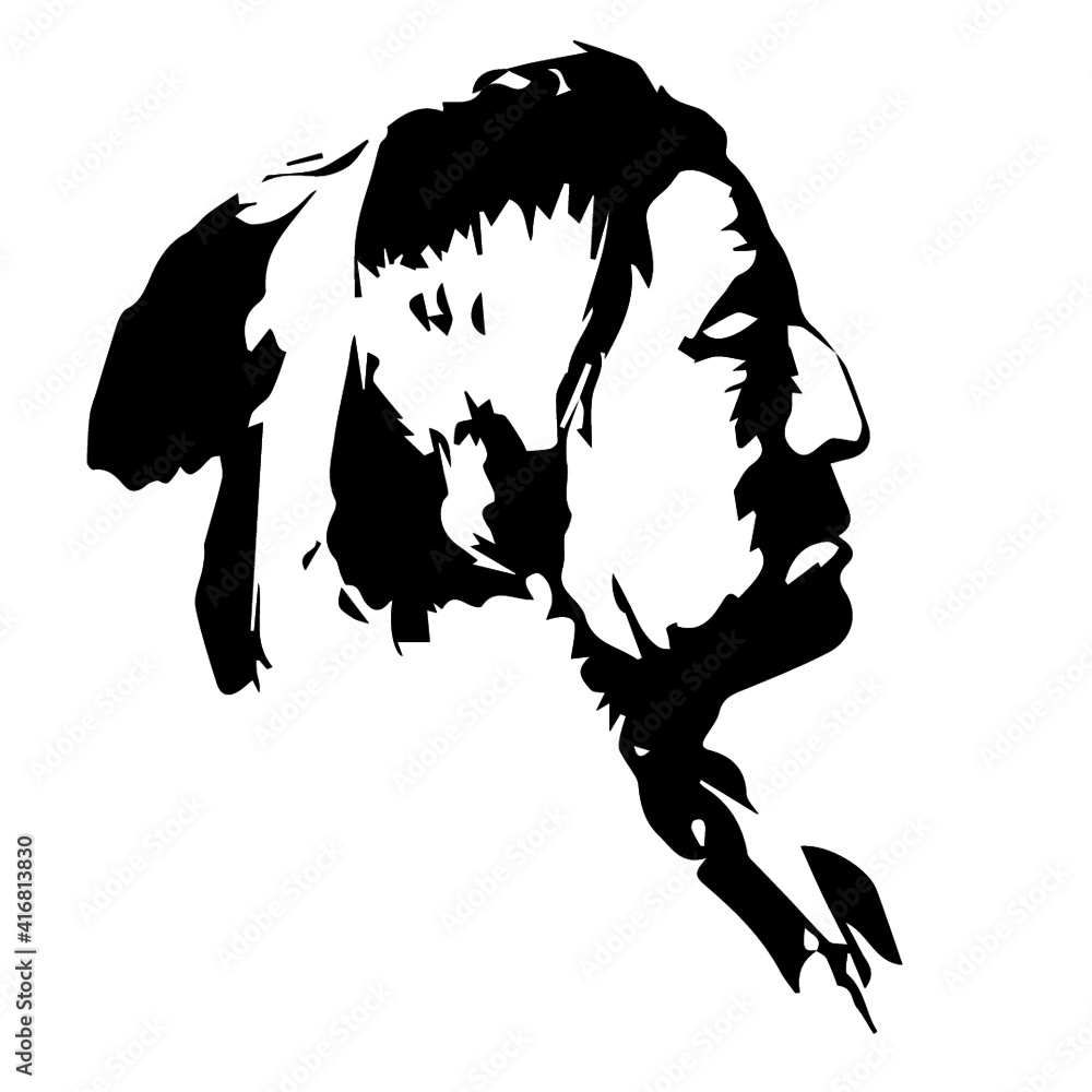 Native America Men with Long Hair Silhouette Vector Illustration stock illustration Native America Men with Long Hair Silhouette Vector Illustration stock illustration