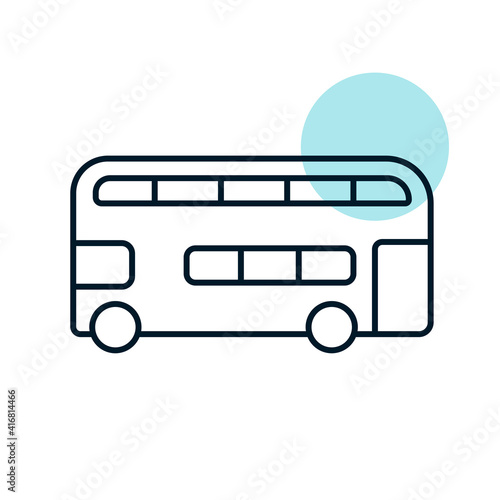 Double decker bus flat vector icon