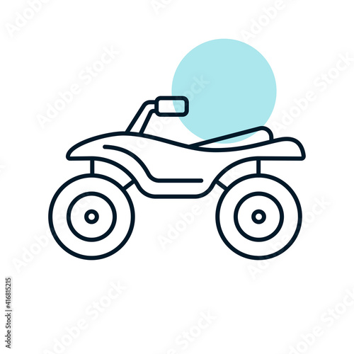 ATV rider, Quad bike flat vector icon
