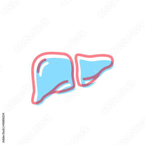 Liver icon in modern colors on white