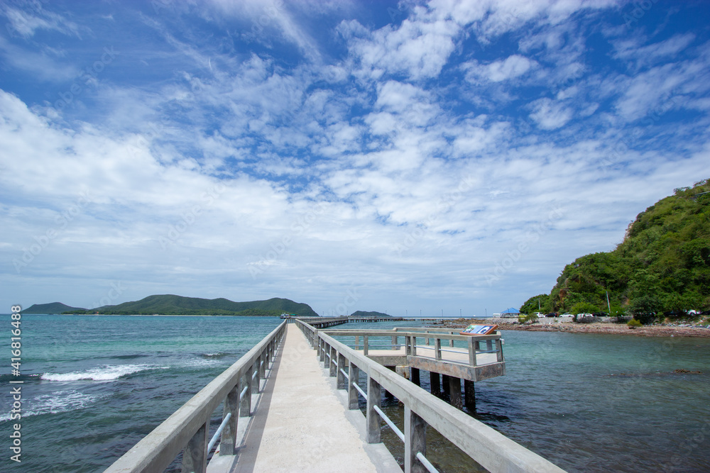 A bridge on the shore of the sea , Koh Samae San, Sattahip, Chonburi, Thailand A bridge on the shore of the sea , Koh Samae San, Sattahip, Chonburi, Thailand