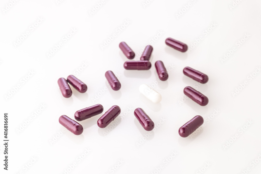 pills on white background. pills on white background.