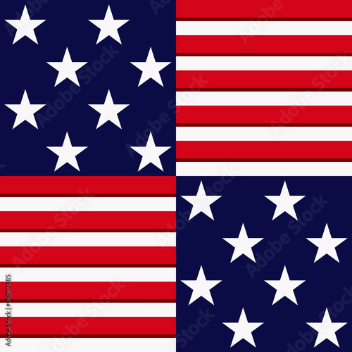 American Flag Pattern. Stars And Lines American Flag Pattern.