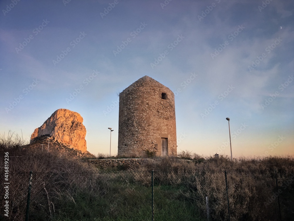 Old abandoned windmill in Calpe Old abandoned windmill in Calpe