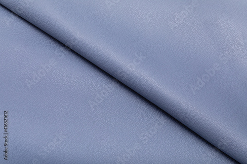 Natural folded blue-dyed cow leather