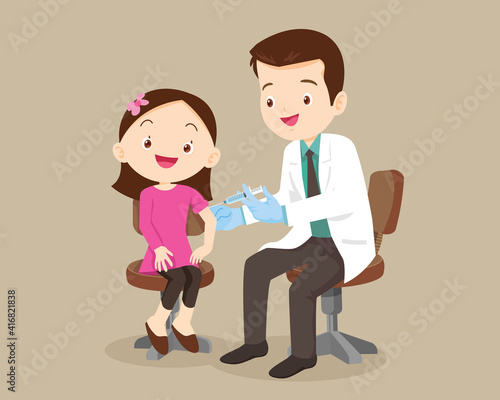 Preventive vaccination for children girl