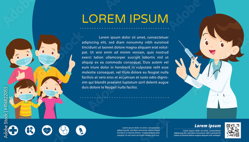 doctor injection Syringe Covid Vaccination banner concept