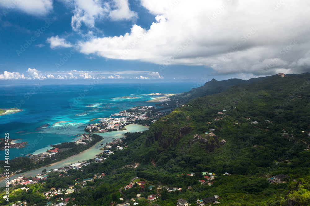 Spectacular view from Copolia trail. Mahe island, Seychelles